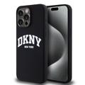 Coque iPhone 15 Pro Max DKNY Liquid Silicone Arch Logo - Compatible MagSafe - Noir