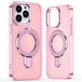 Coque hybride pailletée iPhone 15 Pro Max avec Kickstand - Compatible MagSafe - Rose