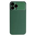Coque iPhone 15 Pro Max en Silicone Liquide avec Protection en Verre - Verte