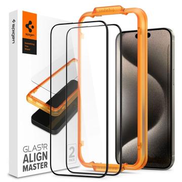 Protecteur d\'Écran iPhone 15 Pro Max Spigen ALM Glas.tR - 2 Pièces