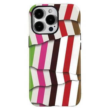 Coque hybride iPhone 15 Pro Max 2-en-1 détachable à rayures - Colorfule