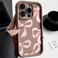 Coque TPU antichoc élégante iPhone 15 Pro Max avec bords relevés - Marrone / Gros nœud