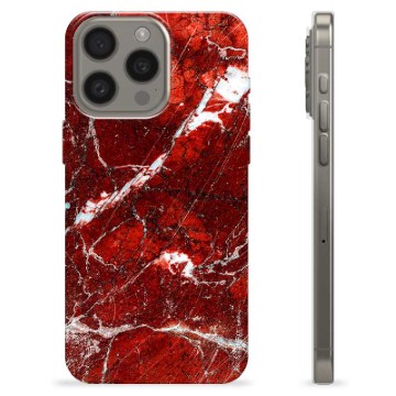 Coque iPhone 15 Pro Max en TPU - Marbre Rouge