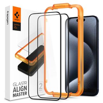 Protecteur d\'Écran iPhone 15 Pro Spigen ALM Glas.tR - 2 Pièces