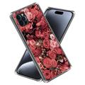 Coque iPhone 15 Pro en TPU Stylish Ultra Fin - Fleurs Rouges