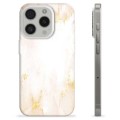 Coque iPhone 15 Pro en TPU - Marbre Perle Dorée