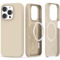 Coque iPhone 15 Pro Tech-Protect Silicone MagSafe - Beige