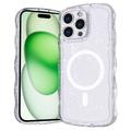 Coque MagSafe iPhone 15 Pro Wave-Edge Laser Glitter - Transparente