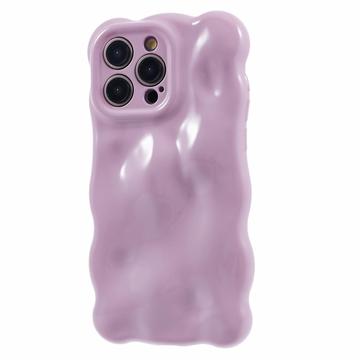 Coque TPU iPhone 15 Pro bords ondulés Candy Bubbles - Violet clair