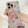 Coque iPhone 15 Pro en TPU peinture à l'huile - Fleurs