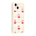 Coque TPU antichoc élégante iPhone 15 avec bords relevés - Blanche / Cerises à nœud