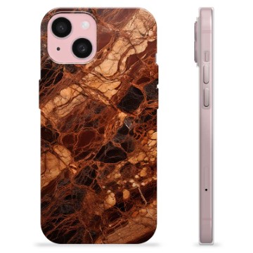 Coque iPhone 15 en TPU - Marbre Ambre