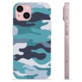 Coque iPhone 15 en TPU - Camouflage Bleu