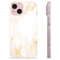 Coque iPhone 15 en TPU - Marbre Perle Dorée