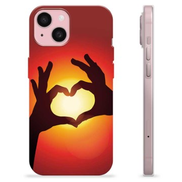 Coque iPhone 15 en TPU - Silhouette de Coeur