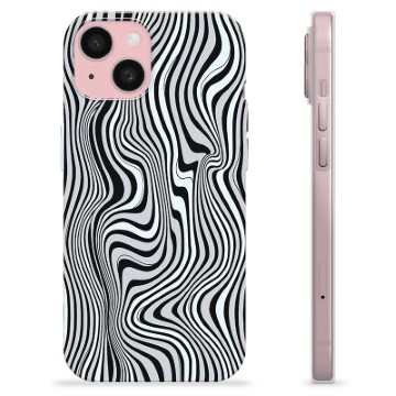 Coque iPhone 15 en TPU - Zèbre Hypnotisant