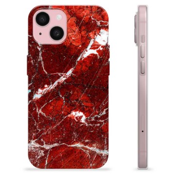 Coque iPhone 15 en TPU - Marbre Rouge