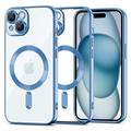 iPhone 15 Tech-Protect MagShine Case - Compatible MagSafe - Clair / Bleu foncé