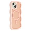 Coque hybride magnétique iPhone 15 bord d'onde - Rose