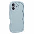 Coque iPhone 16 en TPU Candy Color Wavy - Azur Clair
