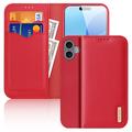 Etui Portefeuille iPhone 16 en Cuir Dux Ducis Hivo - Rouge