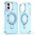 Coque hybride pailletée iPhone 16 avec Kickstand - Compatible MagSafe - Bleu