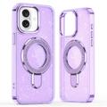 Coque hybride pailletée iPhone 16 avec Kickstand - Compatible MagSafe - Violete