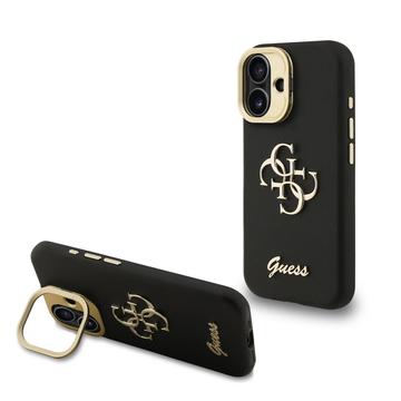 Coque pour cadre de caméra iPhone 16 avec support Guess Grained 4G Logo