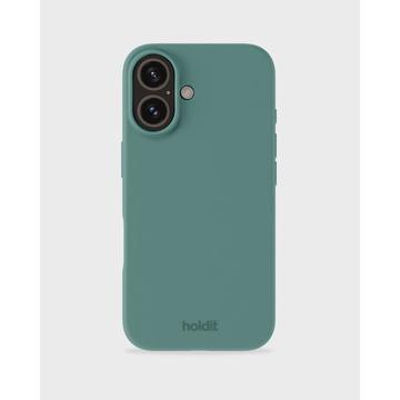 Coque iPhone 16 en Silicone Holdit - Vert mousse