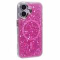 Coque époxy à paillettes iPhone 16 MagSafe-Compatible - Rose Vif
