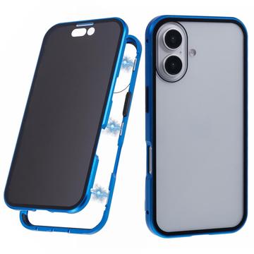 Coque Magnétique iPhone 16 avec Verre Trempé - Confidentialité - Bleue