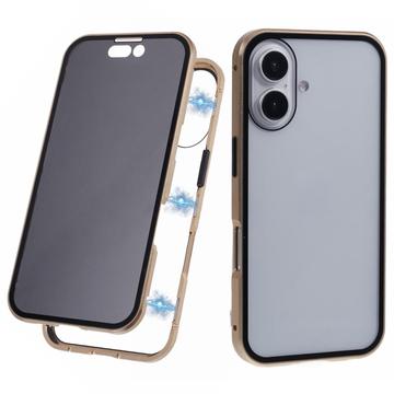 Coque Magnétique iPhone 16 avec Verre Trempé - Confidentialité - Doré