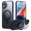 Coque hybride iPhone 16 à béquille magnétique - Bleu foncé