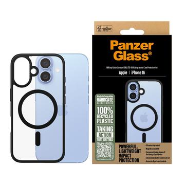 Coque iPhone 16 PanzerGlass HardCase compatible MagSafe - Noir / Transparent