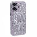 Coque époxy à paillettes iPhone 16 Plus MagSafe-Compatible - Blanche