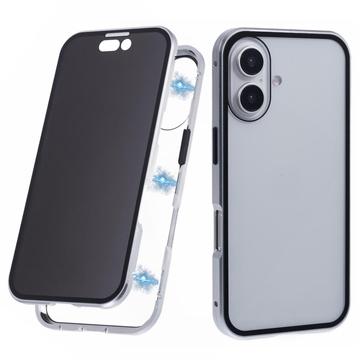 Coque Magnétique iPhone 16 Plus avec Verre Trempé - Confidentialité - Argenté