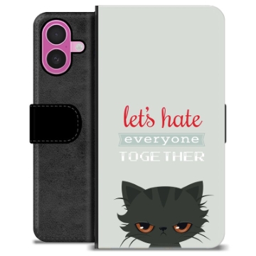 Étui Portefeuille Premium iPhone 16 Plus - Chat en Colère