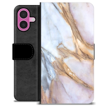 Étui Portefeuille Premium iPhone 16 Plus - Marbre Élégant