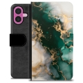 Étui Portefeuille Premium iPhone 16 Plus - Marbre Jade