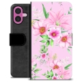 Étui Portefeuille Premium iPhone 16 Plus - Fleurs à L'aquarelle