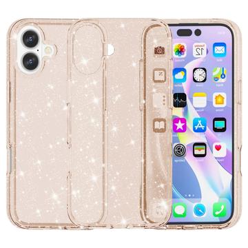 Coque Hybride iPhone 16 Plus - Série Stylish Glitter - Gold