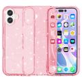 Coque Hybride iPhone 16 Plus - Série Stylish Glitter - Rose