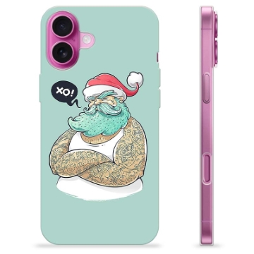 Coque iPhone 16 Plus en TPU - Père Noël Moderne