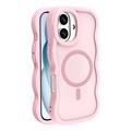 Coque hybride magnétique iPhone 16 Plus bord d'onde - Rose