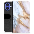 Étui Portefeuille Premium iPhone 16 - Marbre Élégant