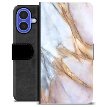 Étui Portefeuille Premium iPhone 16 - Marbre Élégant