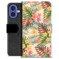 Étui Portefeuille Premium iPhone 16 - Fleurs Roses