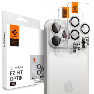 Protecteur d\'Objectif iPhone 16 Pro/16 Pro Max/17 Pro/17 Pro Max Spigen Glas.tR Ez Fit Optik Pro - Argenté