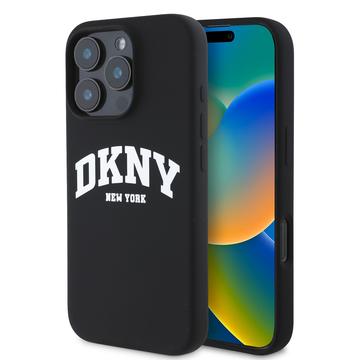 Coque iPhone 16 Pro DKNY Liquid Silicone Arch Logo - Compatible MagSafe - Noire