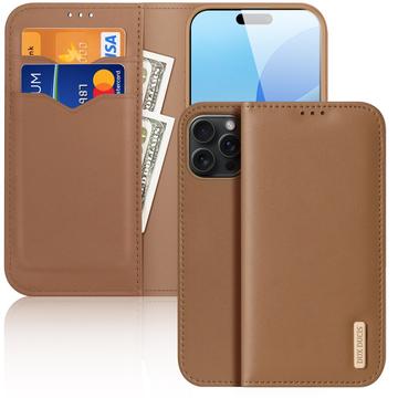 Etui Portefeuille iPhone 16 Pro en Cuir Dux Ducis Hivo